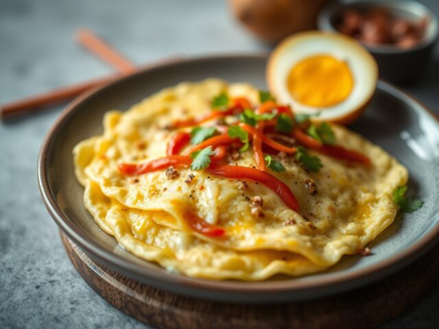 8 Soja-omeletjes met kokos — AI-gegenereerde illustratie