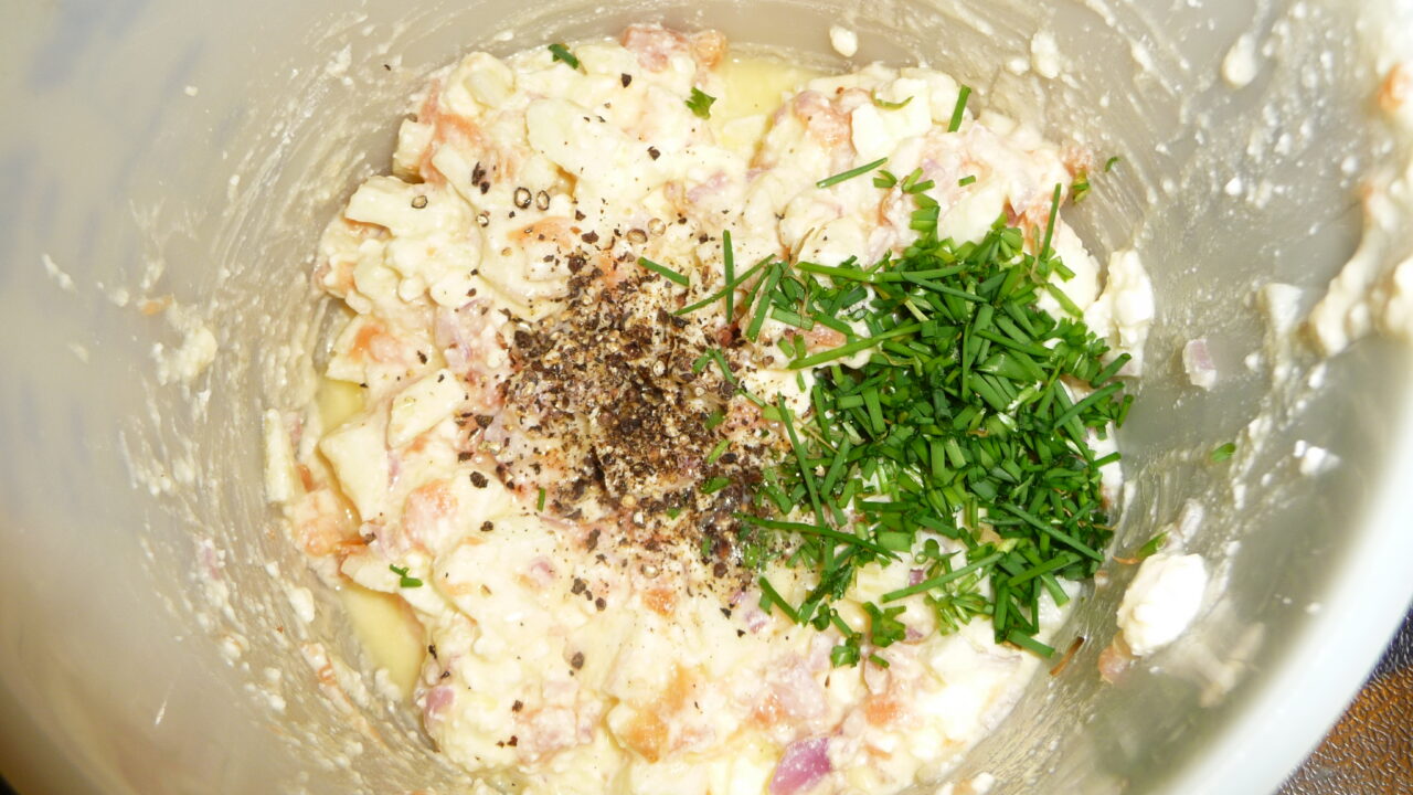 Courgette gevuld met gerookte zalm, kaas en ei, foto 6