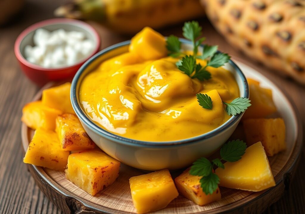 A – Klasse Ananas-kerriesaus — AI-gegenereerde illustratie