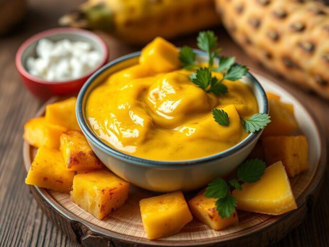 A – Klasse Ananas-kerriesaus — AI-gegenereerde illustratie