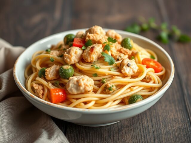 A – Klasse Mie(hoen) of Pasta — AI-gegenereerde illustratie