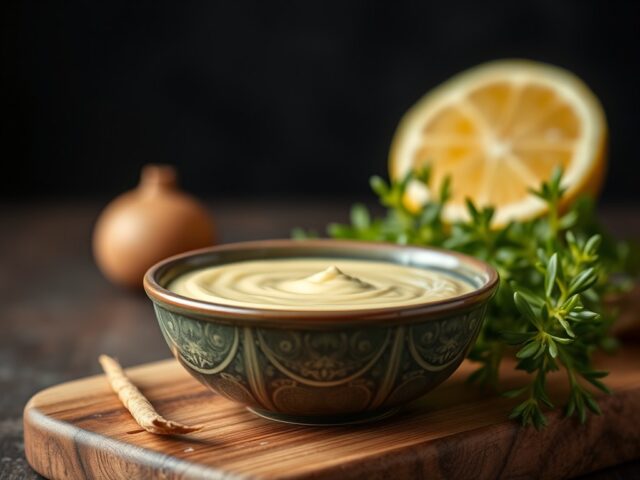 Aïoli Estragon (dragonmayonaise) — AI-gegenereerde illustratie