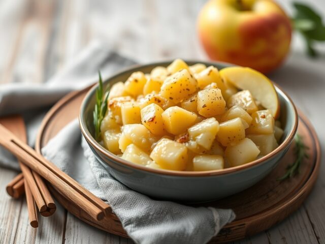 Aardappel- appelpuree — AI-gegenereerde illustratie