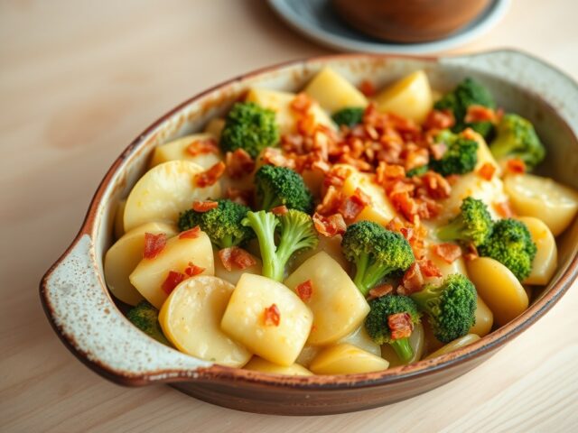 Aardappel-broccolischotel