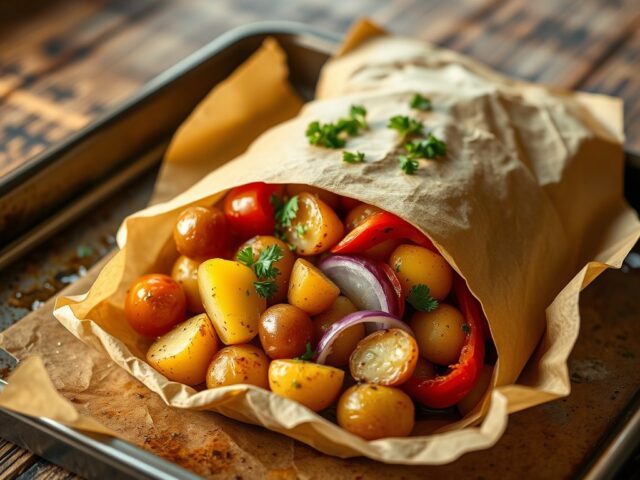 Aardappel- en groentepapillot