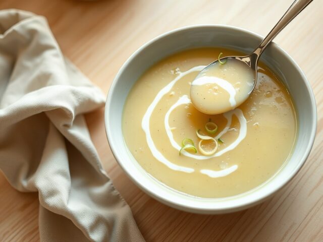 Aardappel en prei soep