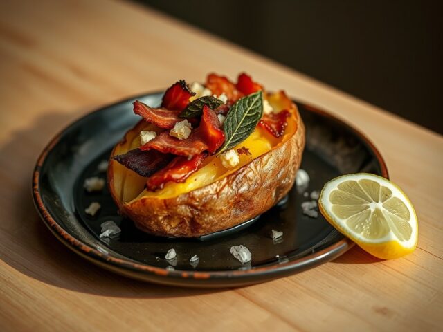 Aardappel gevuld met bacon