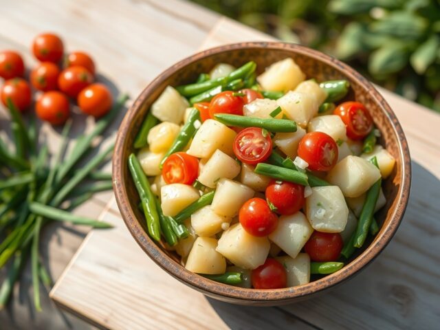 Aardappel-groentenslaatje voor de BBQ