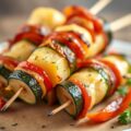 Aardappel- groentespiesjes