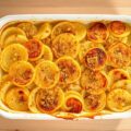 Aardappel-knolseldergratin met truffelolie