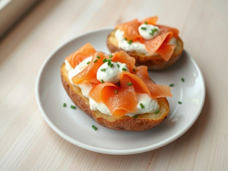 Aardappel met gerookte zalm