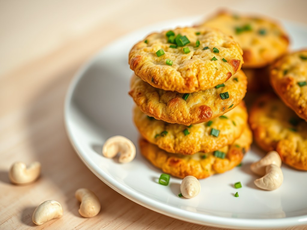 aardappel-notenkoekjes met bieslook, AI-gegenereerde illustratie
