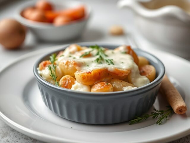 Aardappel ovenschotel — AI-gegenereerde illustratie
