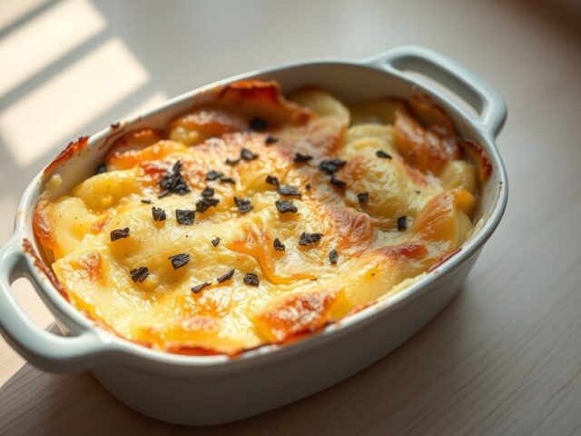 Aardappel truffel gratin