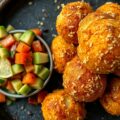 Aardappelballetjes met salsa van avocado en tomaat