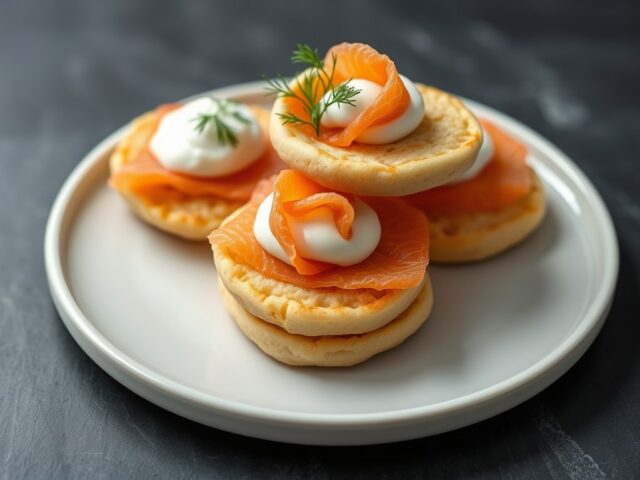 Aardappelblini’s met gerookte zalm