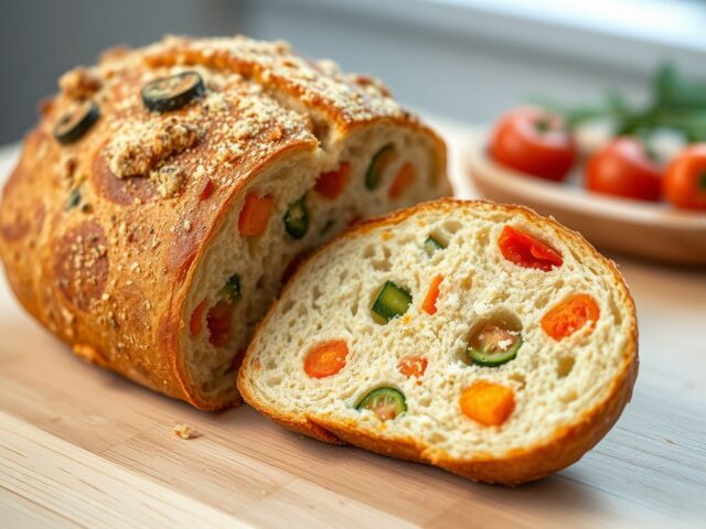 Aardappelbrood met groenten