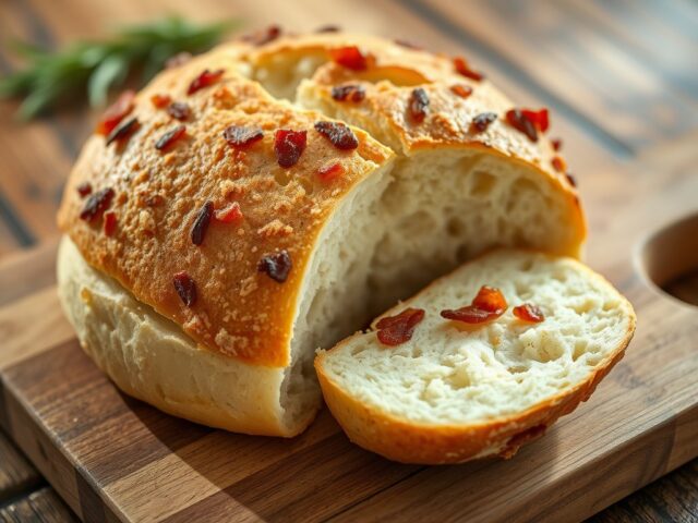 Aardappelbrood met spekjes en rozemarijn