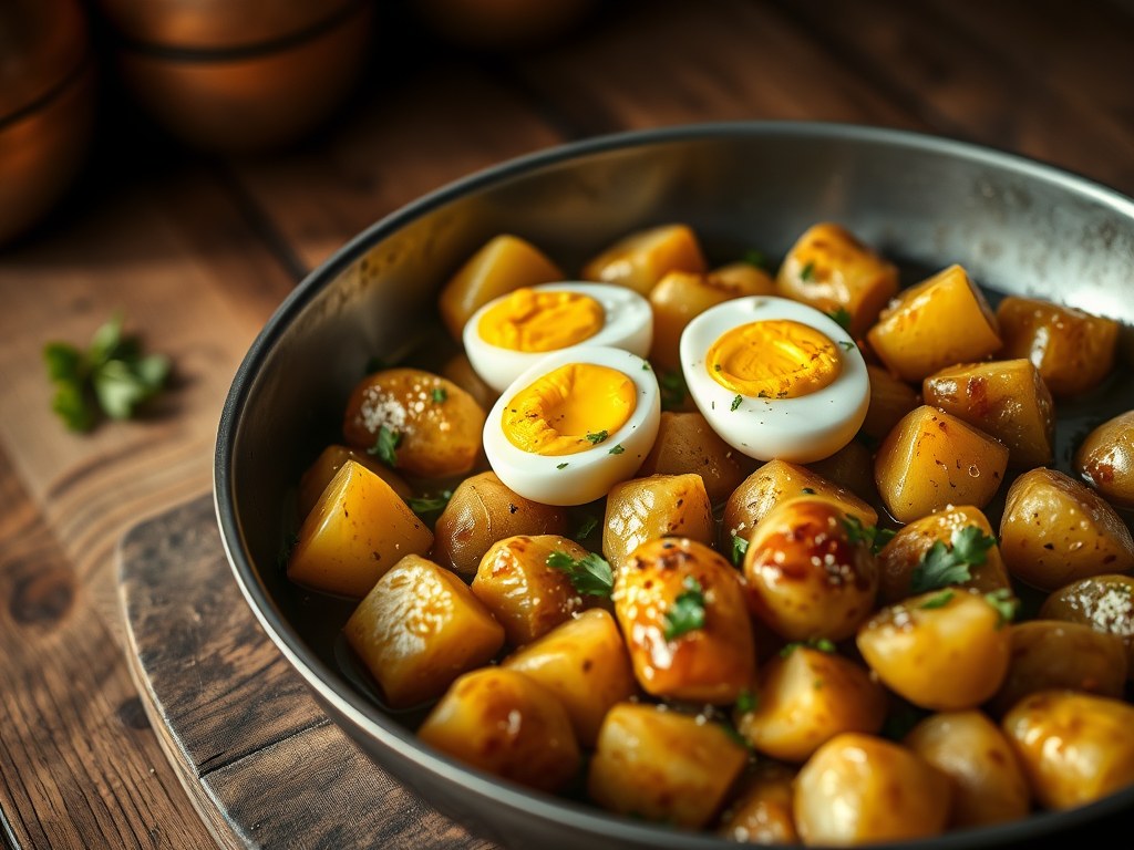 Aardappelen a la flamande, AI-gegenereerde illustratie