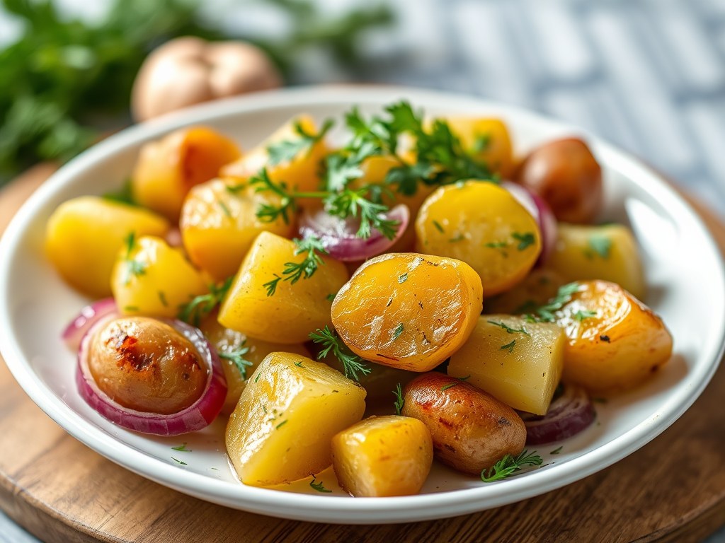 Aardappelen met dille, AI-gegenereerde illustratie