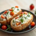 Aardappelen met kwark-geitenkaasvulling