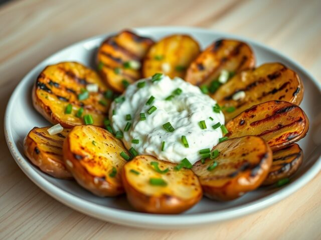 Aardappelen met ricotta en gegrilde groenten