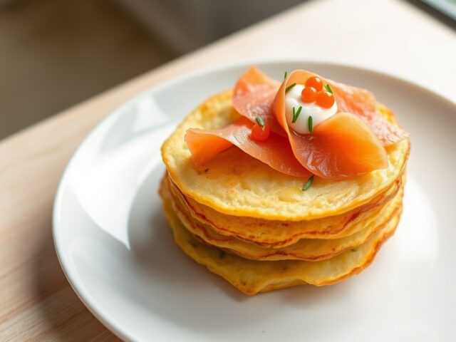 Aardappelgalettes met gerookte zalm