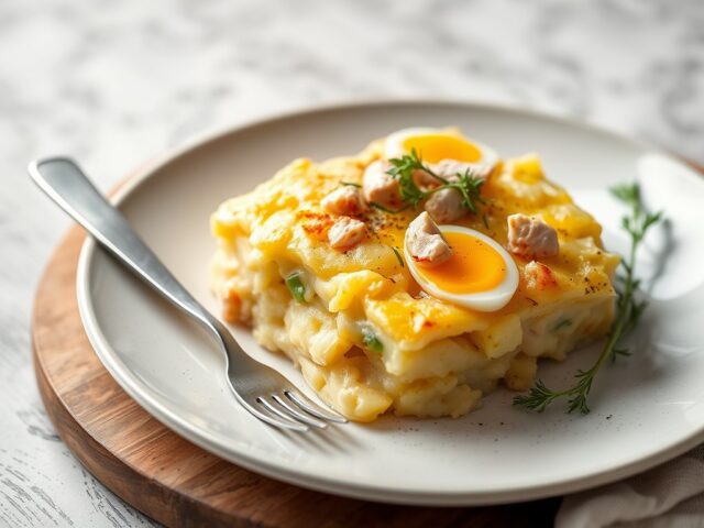 Aardappelgratin met tonijn