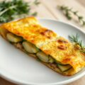 Aardappelomelet met courgette en rozemarijn