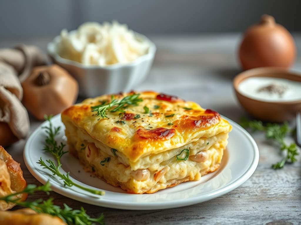Aardappelpannenkoek (Reibekuchen), AI-gegenereerde illustratie