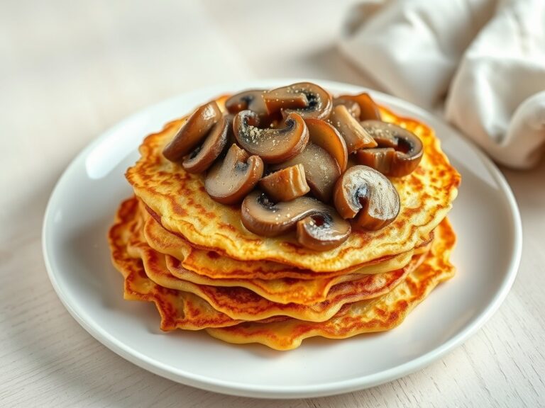 Aardappelpannenkoekjes met champignons