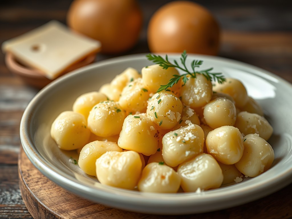 Aardappelpasta (gnocchi), AI-gegenereerde illustratie