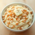 Aardappelpuree met garnalen