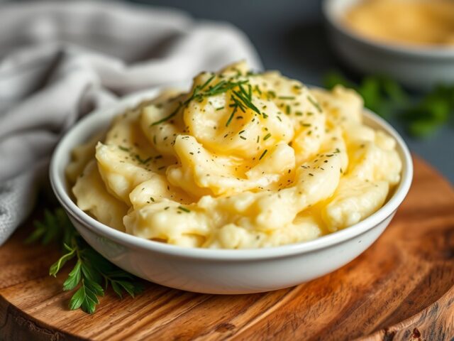 Aardappelpuree met kaas — AI-gegenereerde illustratie