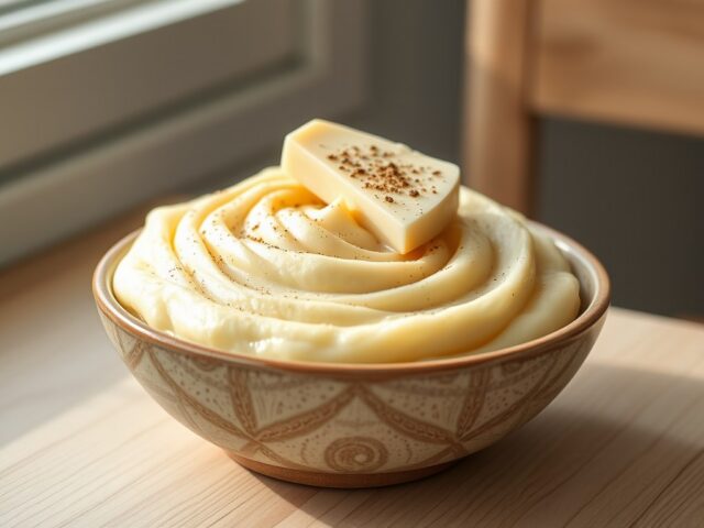 Aardappelpuree met raapjes