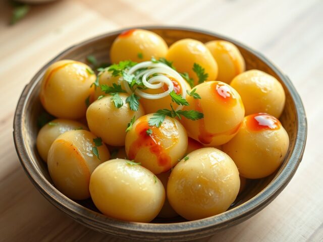 Aardappels gekookt en versierd