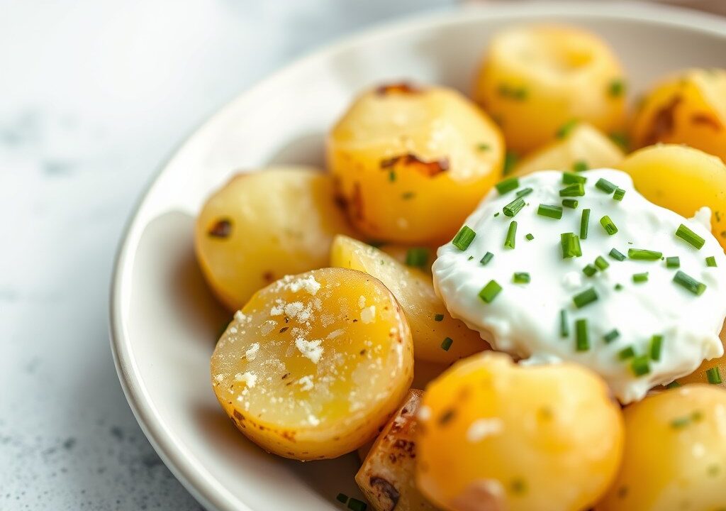 Aardappels gevuld met roquefort — AI-gegenereerde illustratie