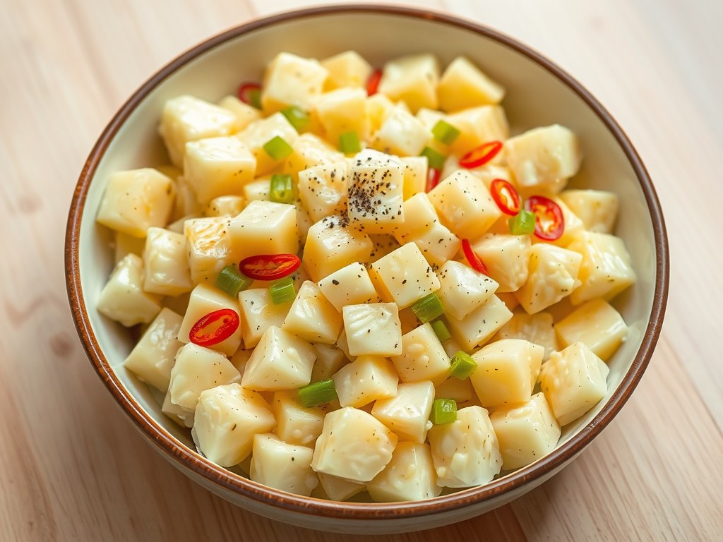 Aardappelsalade III, AI-gegenereerde illustratie