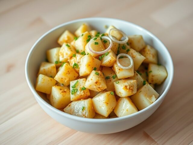 Aardappelsalade met pittige dressing