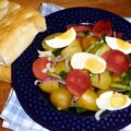 Aardappelsalade met pittige (Turkse) worst