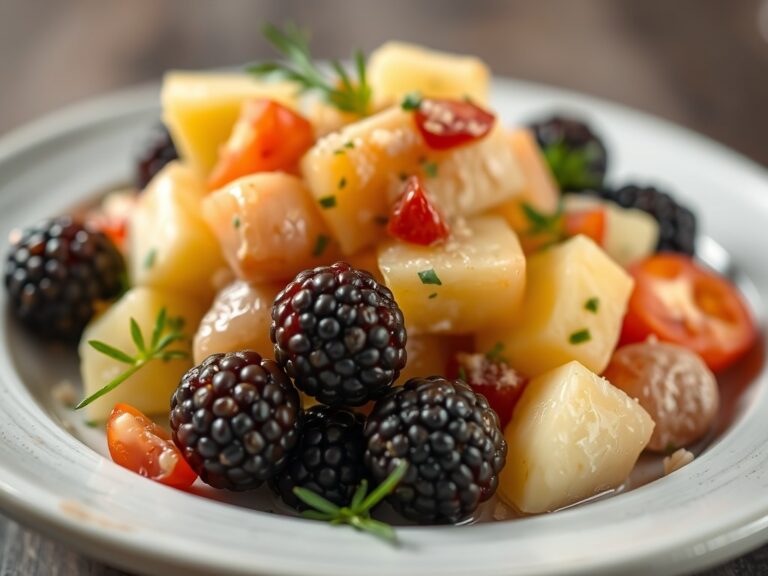 Aardappelsalade met Sint-Jakobsvruchten (zie opm