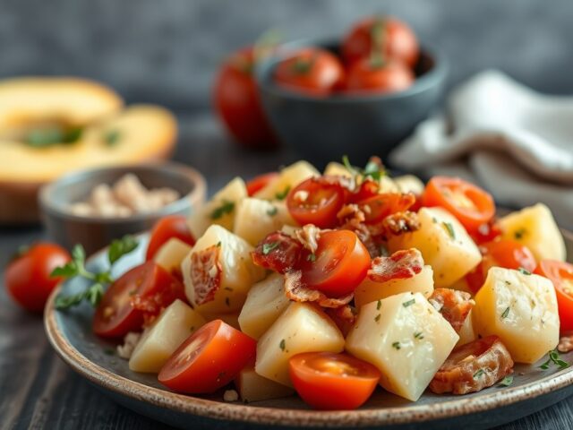 Aardappelsalade met Spekjes — AI-gegenereerde illustratie