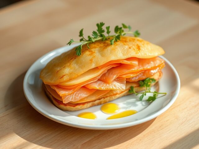 Aardappelsandwich met zalm