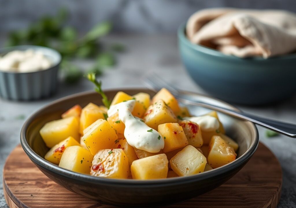 Aardappelschotel, AI-gegenereerde illustratie