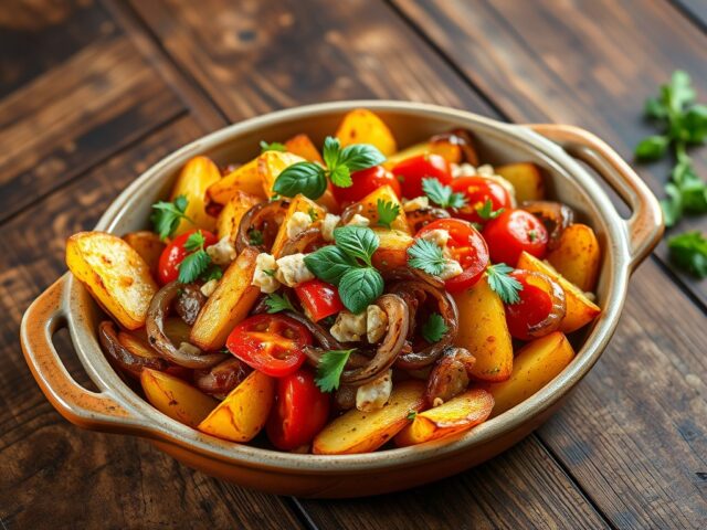 Aardappelschotel uit Perú (Patatas Picantes)
