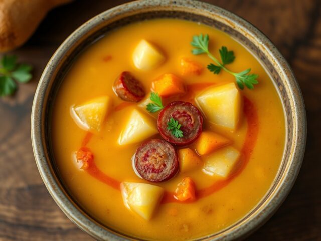 Aardappelsoep met chorizo