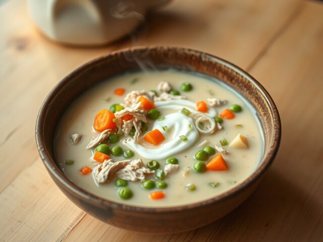 Aardappelsoep met gerookte kip