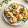 Aardappeltjes gevuld met grijze garnalen