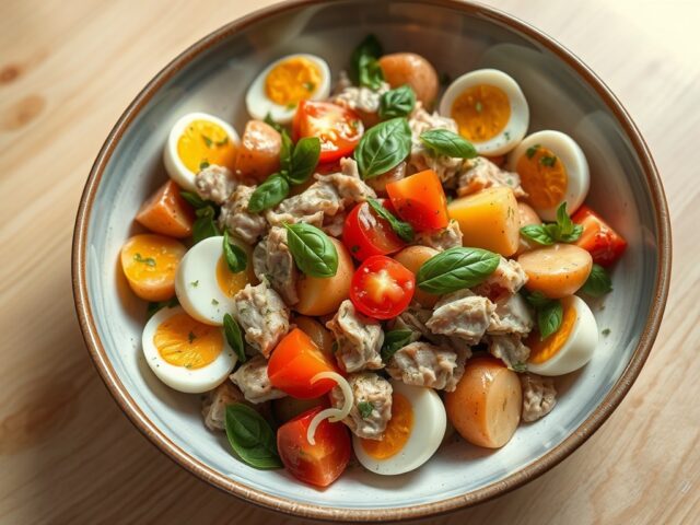 Aardappeltjes met ei en tonijn