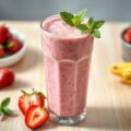 Aardbei-banaan-munt smoothie